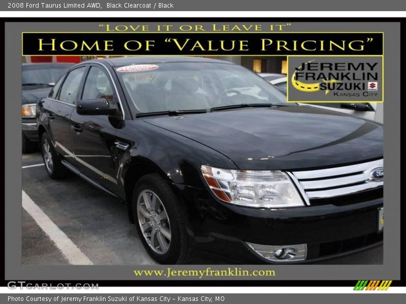 Black Clearcoat / Black 2008 Ford Taurus Limited AWD