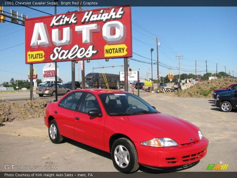 Bright Red / Graphite 2001 Chevrolet Cavalier Sedan