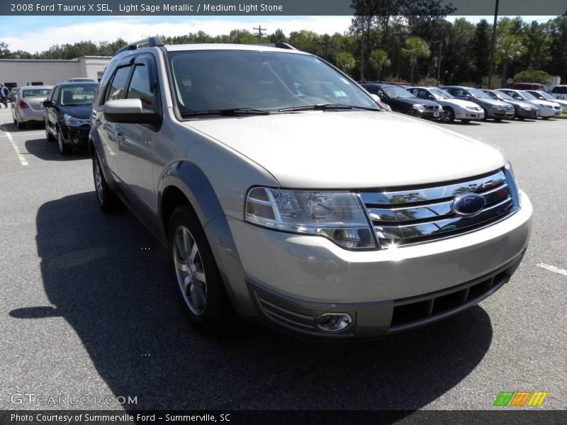 Light Sage Metallic / Medium Light Stone 2008 Ford Taurus X SEL