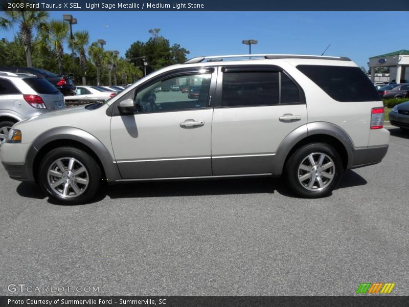 Light Sage Metallic / Medium Light Stone 2008 Ford Taurus X SEL