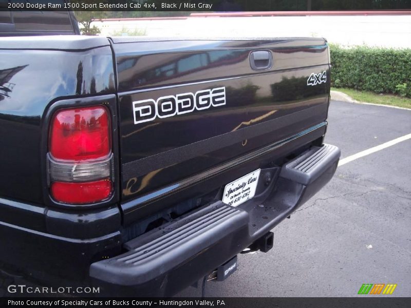 Black / Mist Gray 2000 Dodge Ram 1500 Sport Extended Cab 4x4
