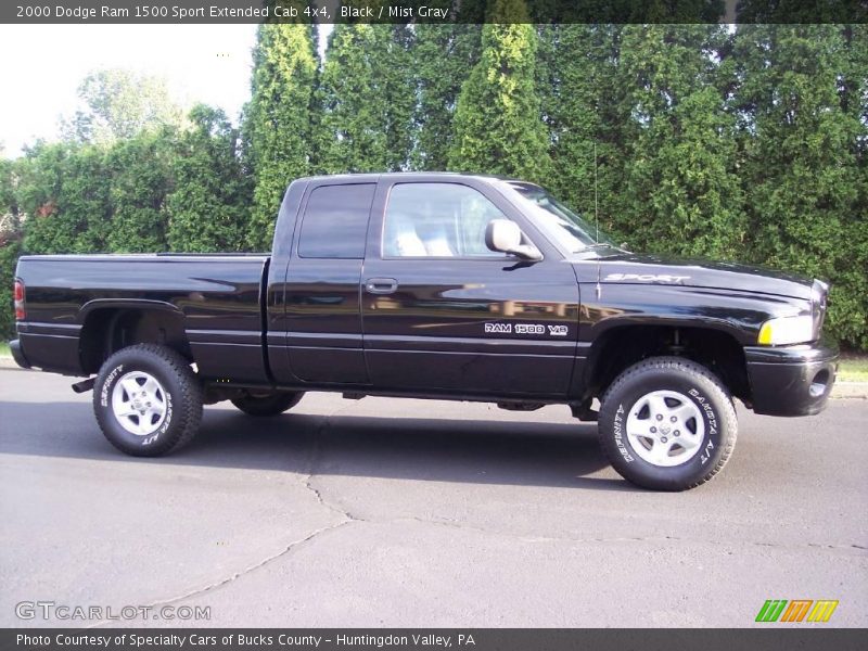 Black / Mist Gray 2000 Dodge Ram 1500 Sport Extended Cab 4x4