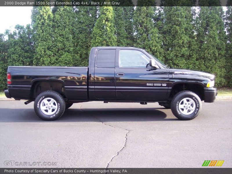 Black / Mist Gray 2000 Dodge Ram 1500 Sport Extended Cab 4x4