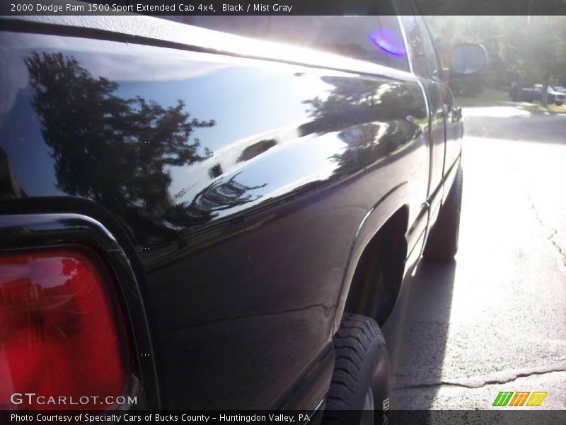 Black / Mist Gray 2000 Dodge Ram 1500 Sport Extended Cab 4x4