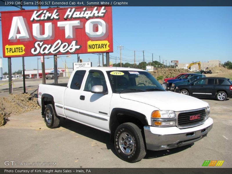 Summit White / Graphite 1999 GMC Sierra 2500 SLT Extended Cab 4x4