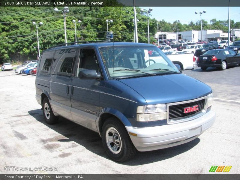 Cadet Blue Metallic / Pewter 2000 GMC Safari SLE AWD