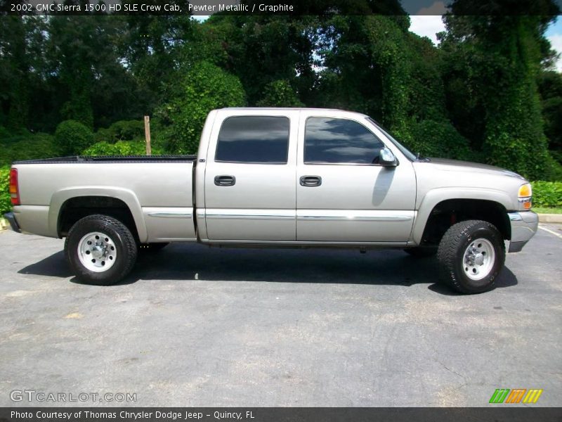 Pewter Metallic / Graphite 2002 GMC Sierra 1500 HD SLE Crew Cab