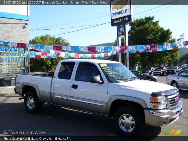 Summit White / Dark Pewter 2003 GMC Sierra 1500 SLT Extended Cab 4x4