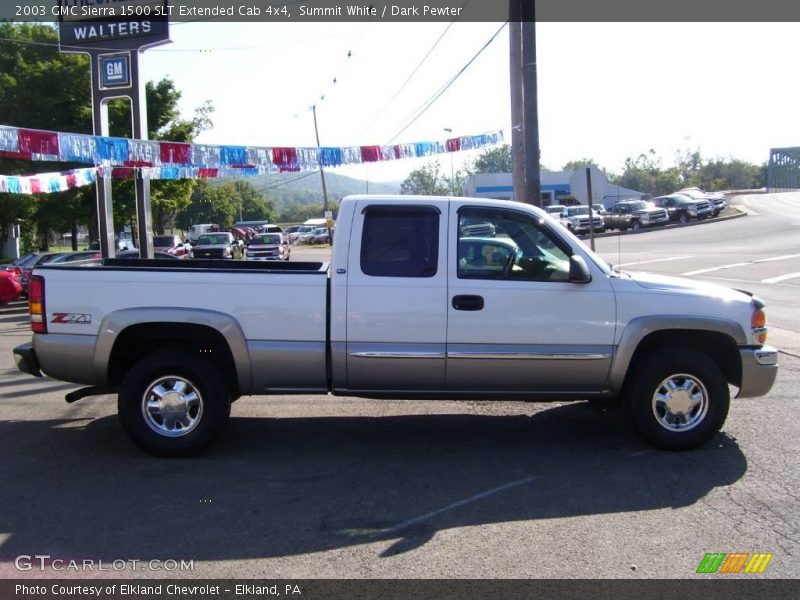 Summit White / Dark Pewter 2003 GMC Sierra 1500 SLT Extended Cab 4x4