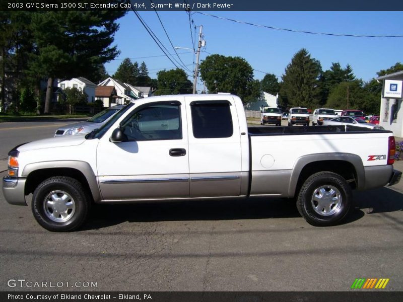 Summit White / Dark Pewter 2003 GMC Sierra 1500 SLT Extended Cab 4x4