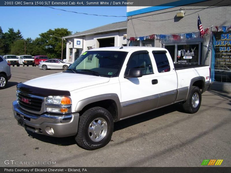 Summit White / Dark Pewter 2003 GMC Sierra 1500 SLT Extended Cab 4x4