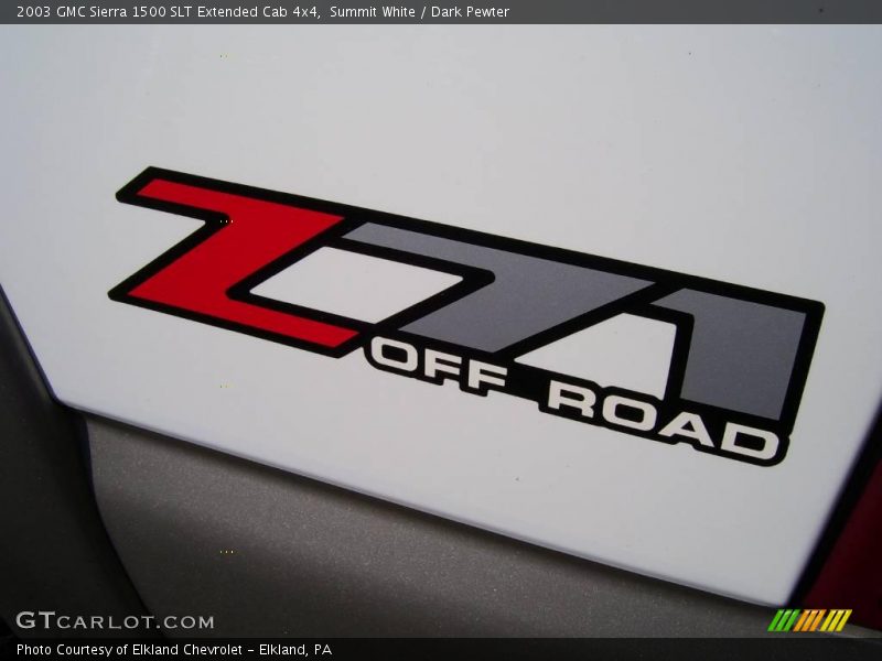 Summit White / Dark Pewter 2003 GMC Sierra 1500 SLT Extended Cab 4x4