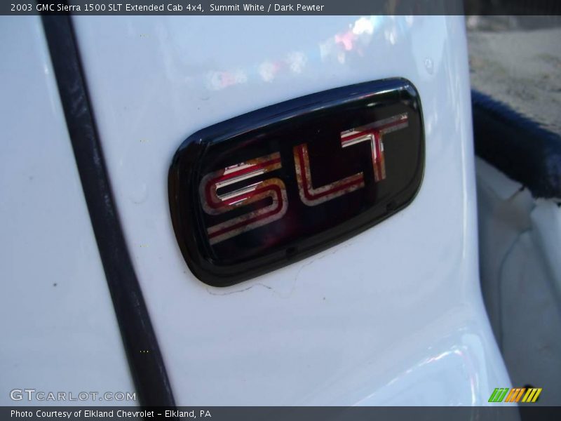 Summit White / Dark Pewter 2003 GMC Sierra 1500 SLT Extended Cab 4x4