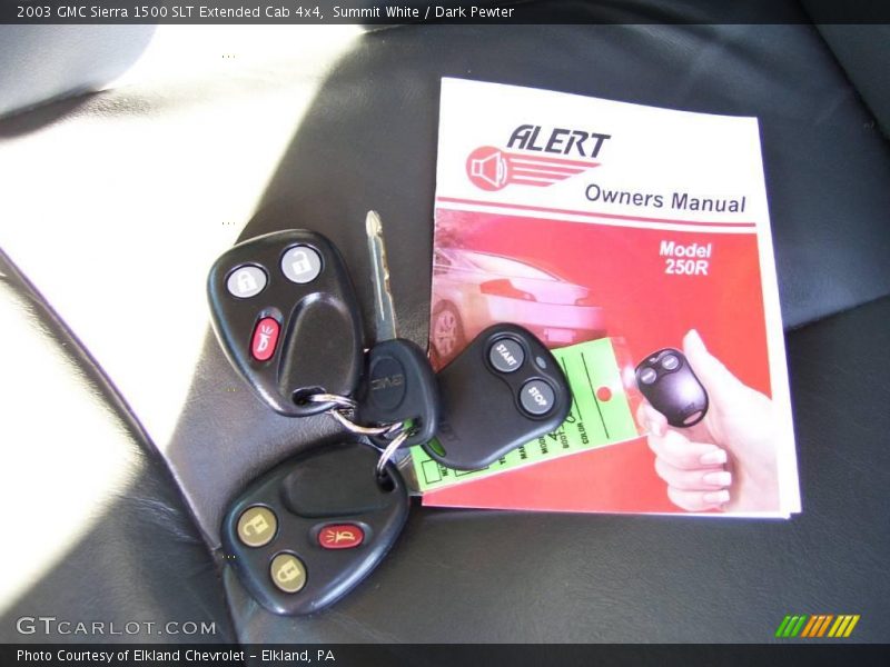 Summit White / Dark Pewter 2003 GMC Sierra 1500 SLT Extended Cab 4x4