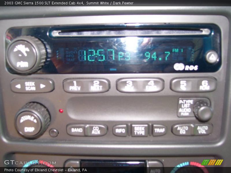 Summit White / Dark Pewter 2003 GMC Sierra 1500 SLT Extended Cab 4x4