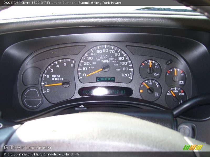 Summit White / Dark Pewter 2003 GMC Sierra 1500 SLT Extended Cab 4x4