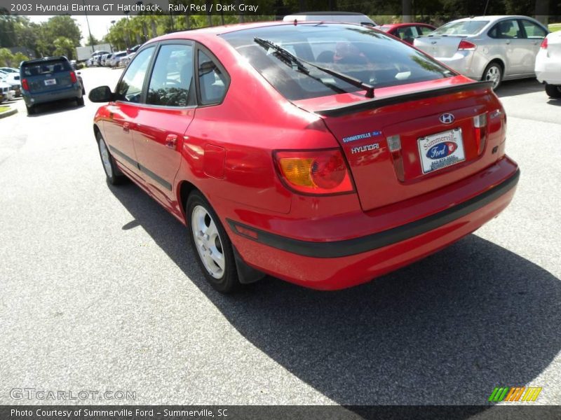 Rally Red / Dark Gray 2003 Hyundai Elantra GT Hatchback