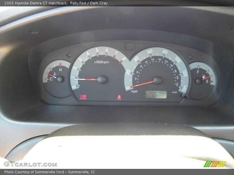 Rally Red / Dark Gray 2003 Hyundai Elantra GT Hatchback
