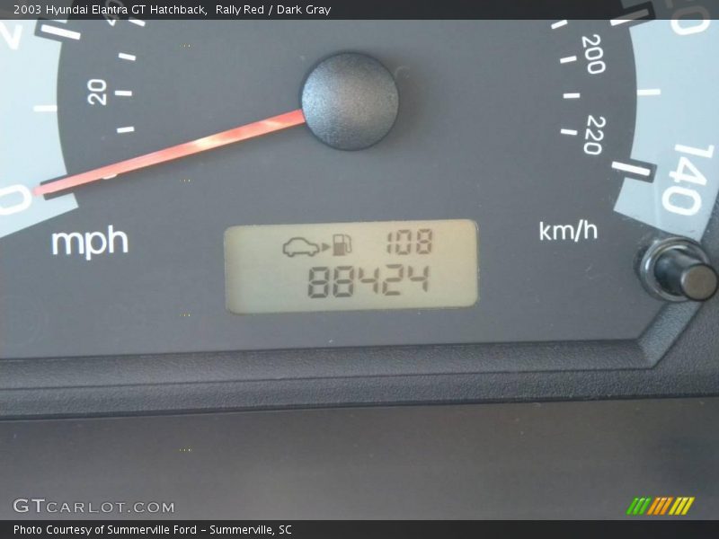 Rally Red / Dark Gray 2003 Hyundai Elantra GT Hatchback