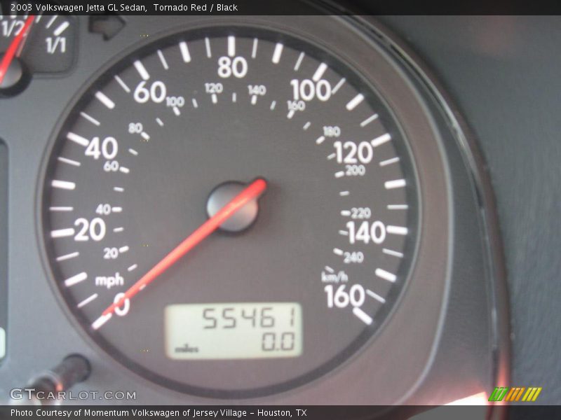 Tornado Red / Black 2003 Volkswagen Jetta GL Sedan