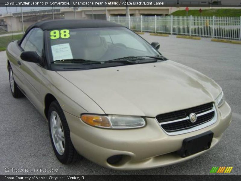 Champagne Pearl Metallic / Agate Black/Light Camel 1998 Chrysler Sebring JX Convertible