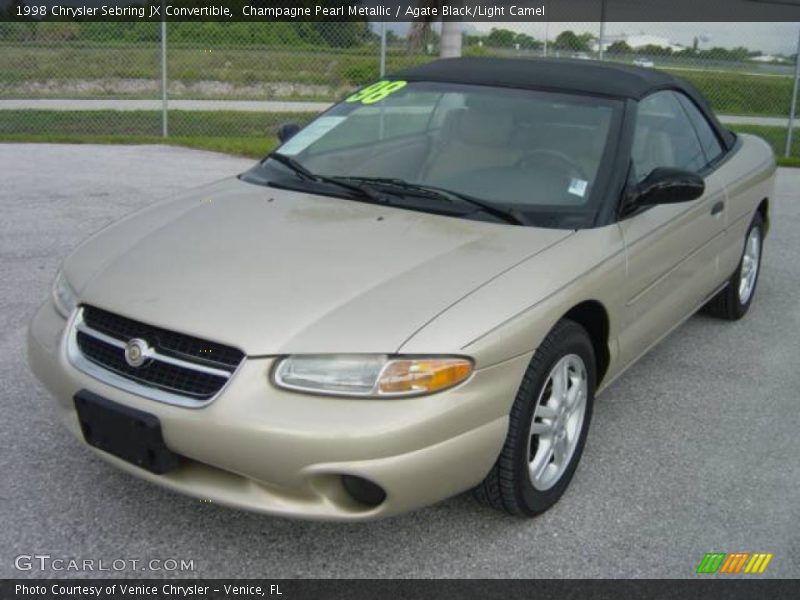 Champagne Pearl Metallic / Agate Black/Light Camel 1998 Chrysler Sebring JX Convertible