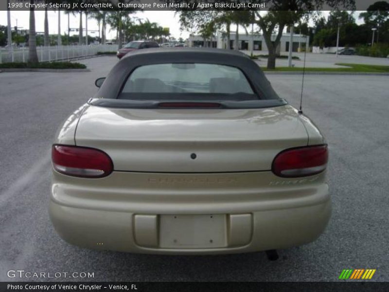Champagne Pearl Metallic / Agate Black/Light Camel 1998 Chrysler Sebring JX Convertible