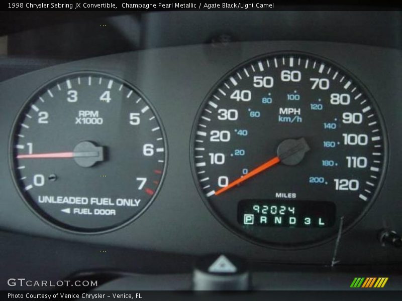 Champagne Pearl Metallic / Agate Black/Light Camel 1998 Chrysler Sebring JX Convertible