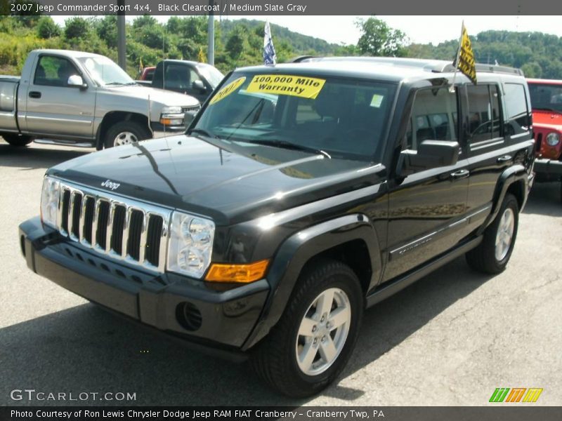 Black Clearcoat / Medium Slate Gray 2007 Jeep Commander Sport 4x4
