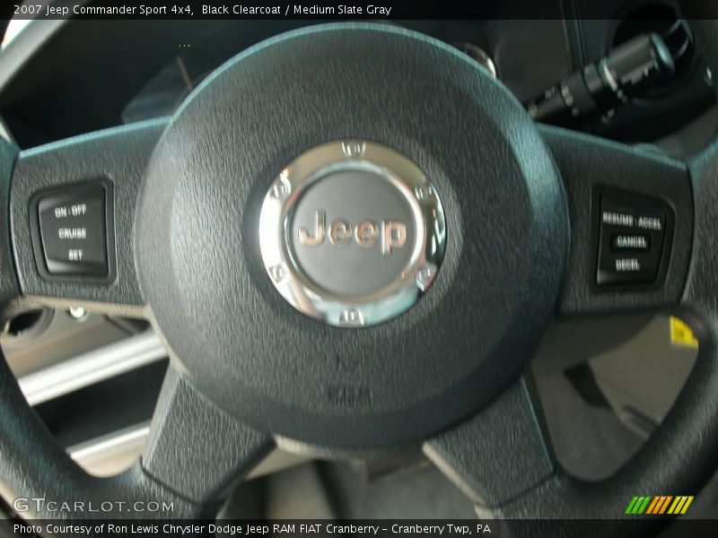 Black Clearcoat / Medium Slate Gray 2007 Jeep Commander Sport 4x4