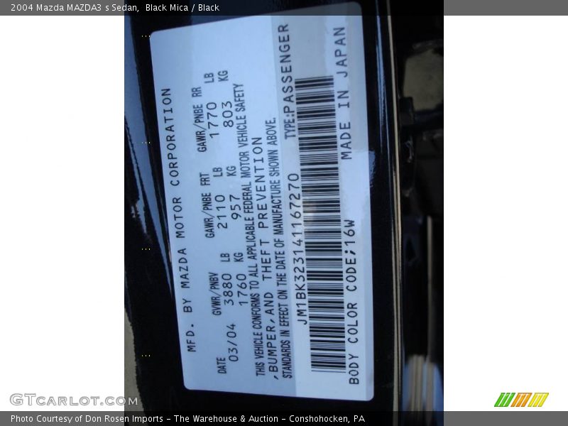 Black Mica / Black 2004 Mazda MAZDA3 s Sedan