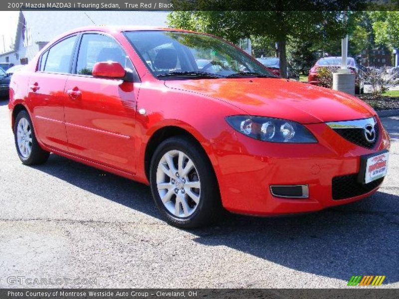 True Red / Black 2007 Mazda MAZDA3 i Touring Sedan