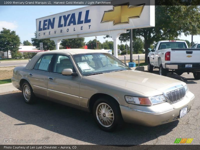 Harvest Gold Metallic / Light Parchment 1999 Mercury Grand Marquis LS