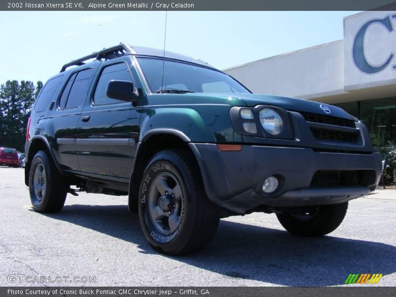 Alpine Green Metallic / Gray Celadon 2002 Nissan Xterra SE V6