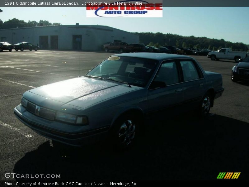 Light Sapphire Blue Metallic / Blue 1991 Oldsmobile Cutlass Ciera SL Sedan