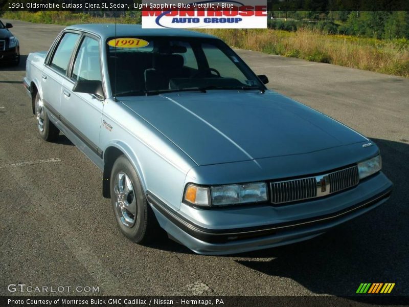 Light Sapphire Blue Metallic / Blue 1991 Oldsmobile Cutlass Ciera SL Sedan