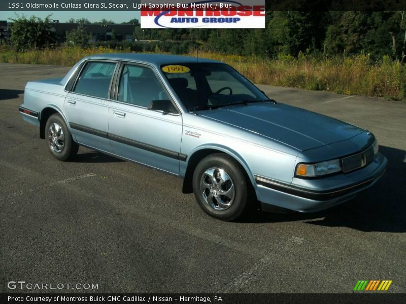 Light Sapphire Blue Metallic / Blue 1991 Oldsmobile Cutlass Ciera SL Sedan