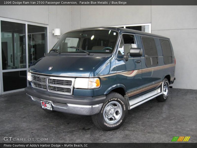 Parade Blue Metallic / Blue/Beige 1996 Dodge Ram Van 2500 Passenger Conversion