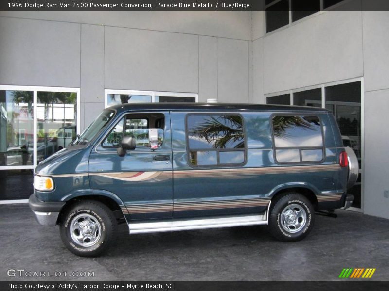 Parade Blue Metallic / Blue/Beige 1996 Dodge Ram Van 2500 Passenger Conversion
