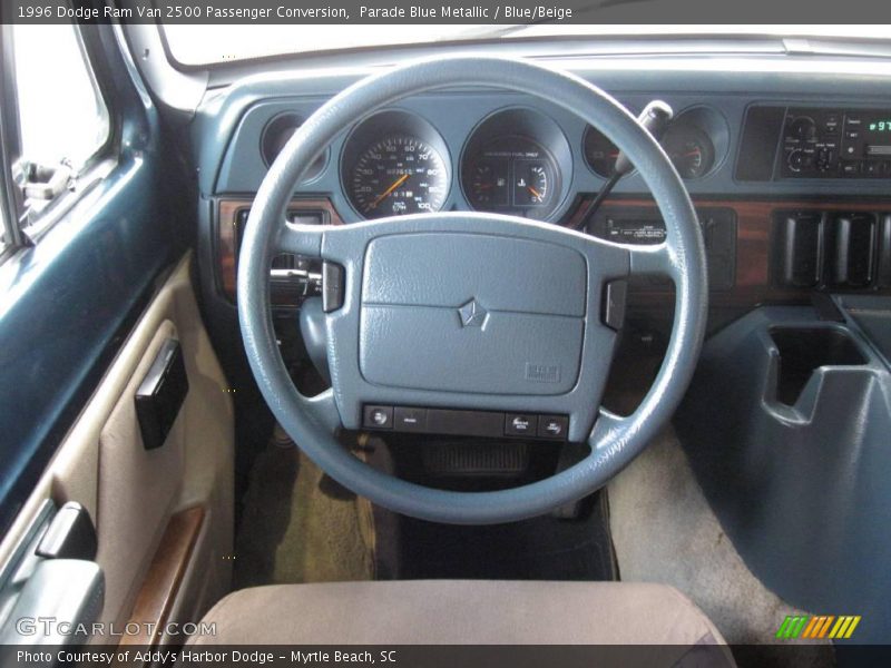 Parade Blue Metallic / Blue/Beige 1996 Dodge Ram Van 2500 Passenger Conversion