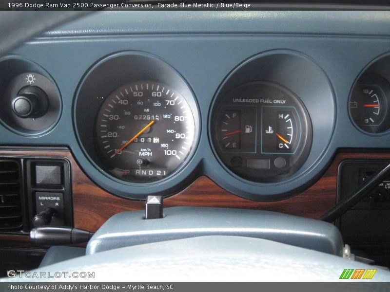 Parade Blue Metallic / Blue/Beige 1996 Dodge Ram Van 2500 Passenger Conversion
