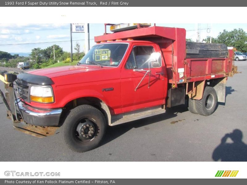 Red / Flint Grey 1993 Ford F Super Duty Utility Snow Removal Truck
