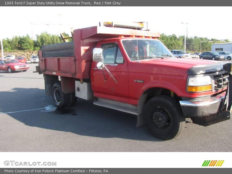 Red / Flint Grey 1993 Ford F Super Duty Utility Snow Removal Truck