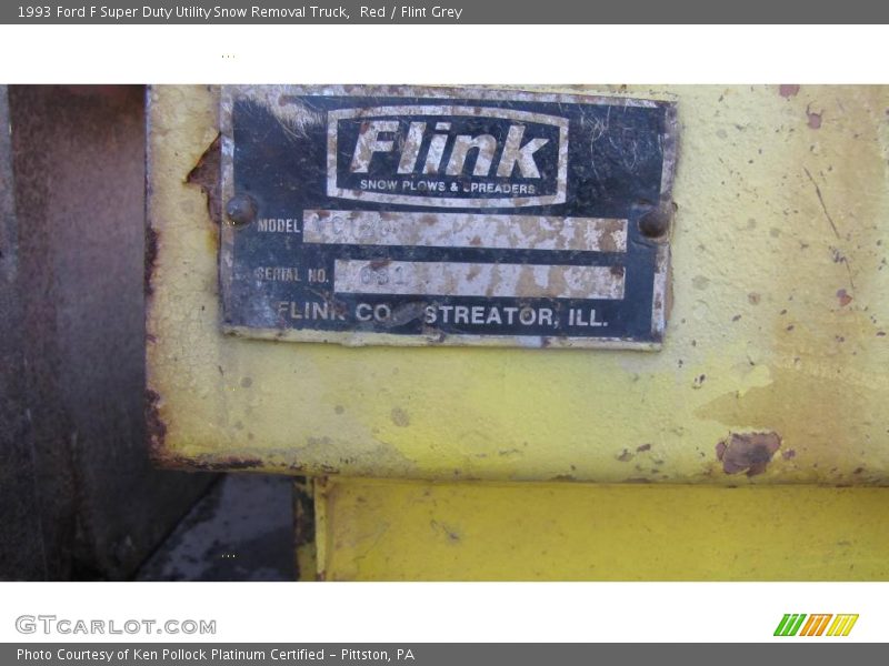 Red / Flint Grey 1993 Ford F Super Duty Utility Snow Removal Truck