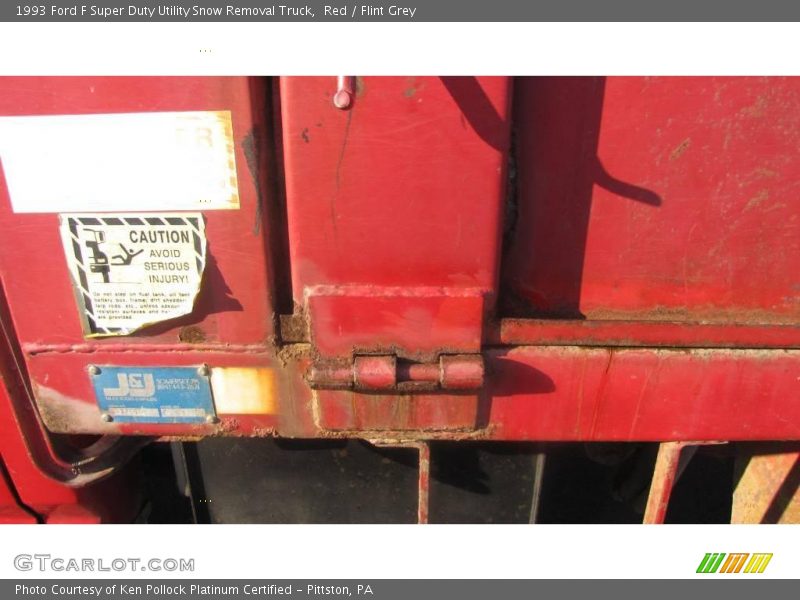 Red / Flint Grey 1993 Ford F Super Duty Utility Snow Removal Truck