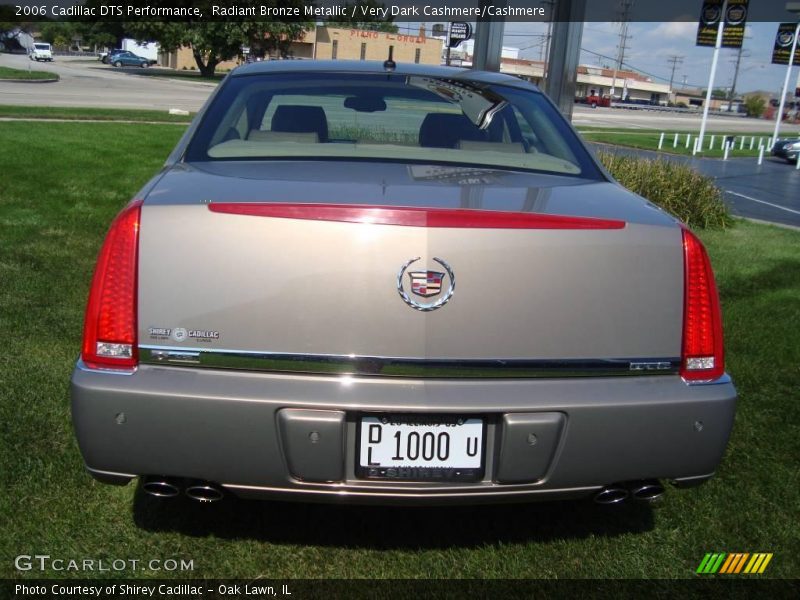 Radiant Bronze Metallic / Very Dark Cashmere/Cashmere 2006 Cadillac DTS Performance