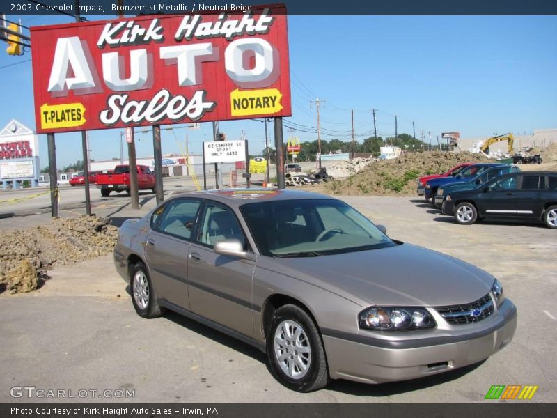 Bronzemist Metallic / Neutral Beige 2003 Chevrolet Impala