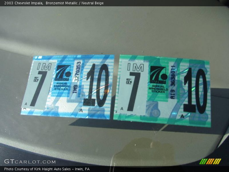 Bronzemist Metallic / Neutral Beige 2003 Chevrolet Impala