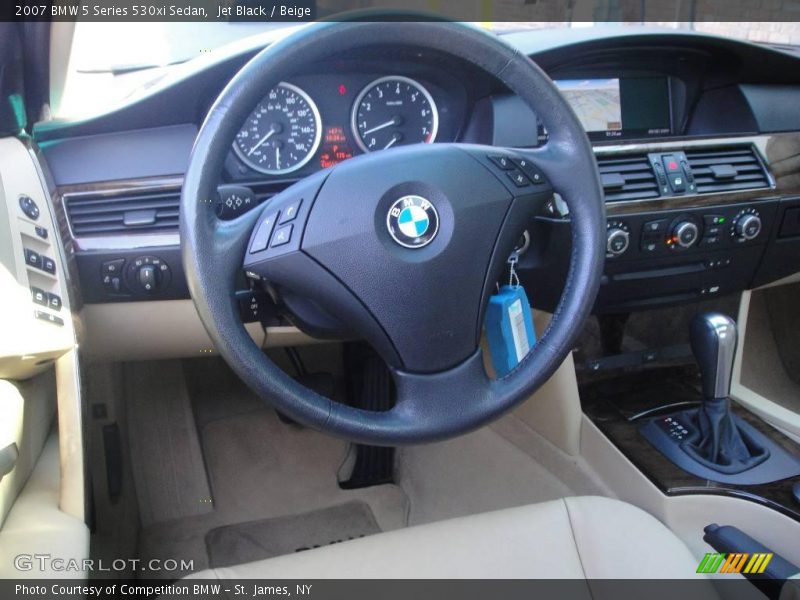 Jet Black / Beige 2007 BMW 5 Series 530xi Sedan