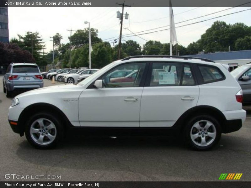 Alpine White / Sand Beige 2007 BMW X3 3.0si